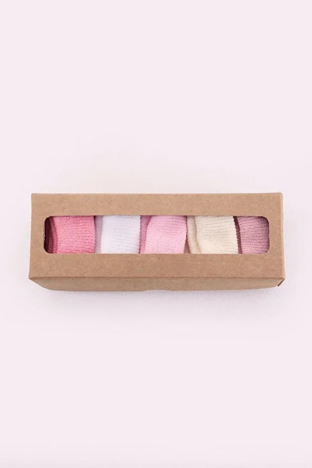 Детские носки органические 5-парный набор Premium Newborn Baby Kidello, Pink — фото 3