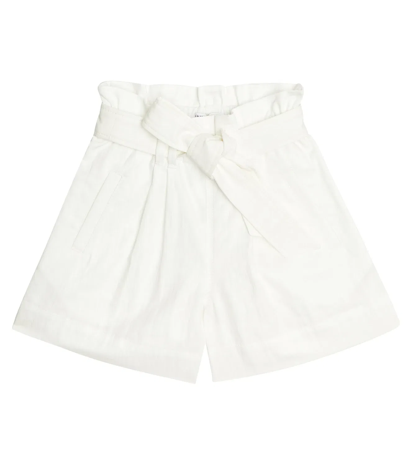 Шорты-бумажный пакет из смесового хлопка Brunello Cucinelli Kids, белый