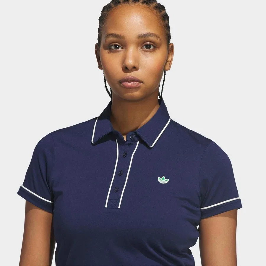 Женский поло-футболка с длинным рукавом Originals Solid adidas, Темно-синий — фото 4