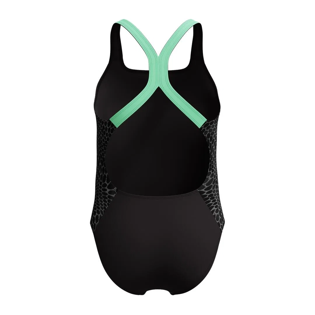 Детский купальник для девочек с открытой спиной Speedo Pt Alv Pwrbck, Grun — фото 4
