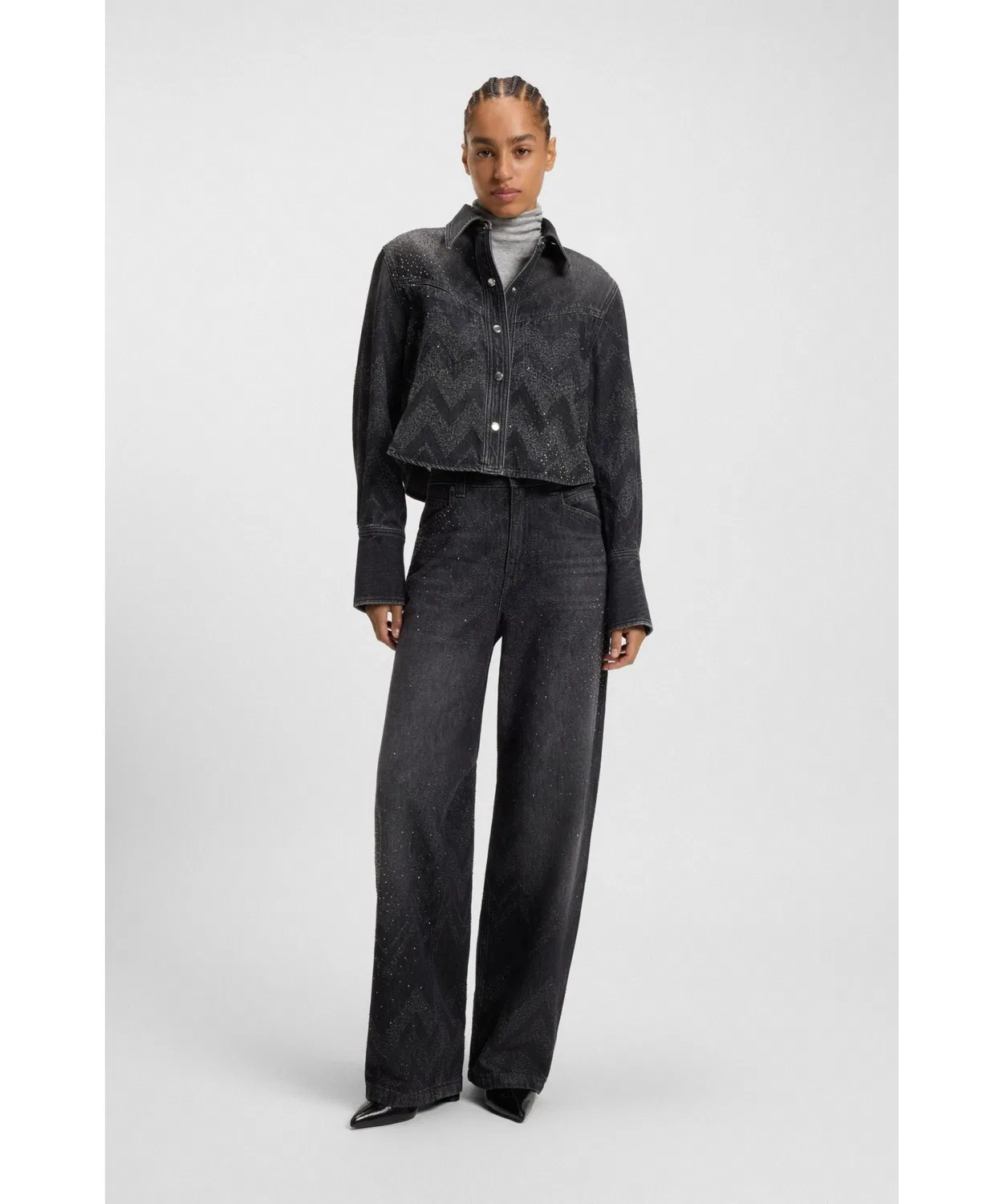 Женский лонгслив с длинным рукавомBOSS, Light Grey — фото 3