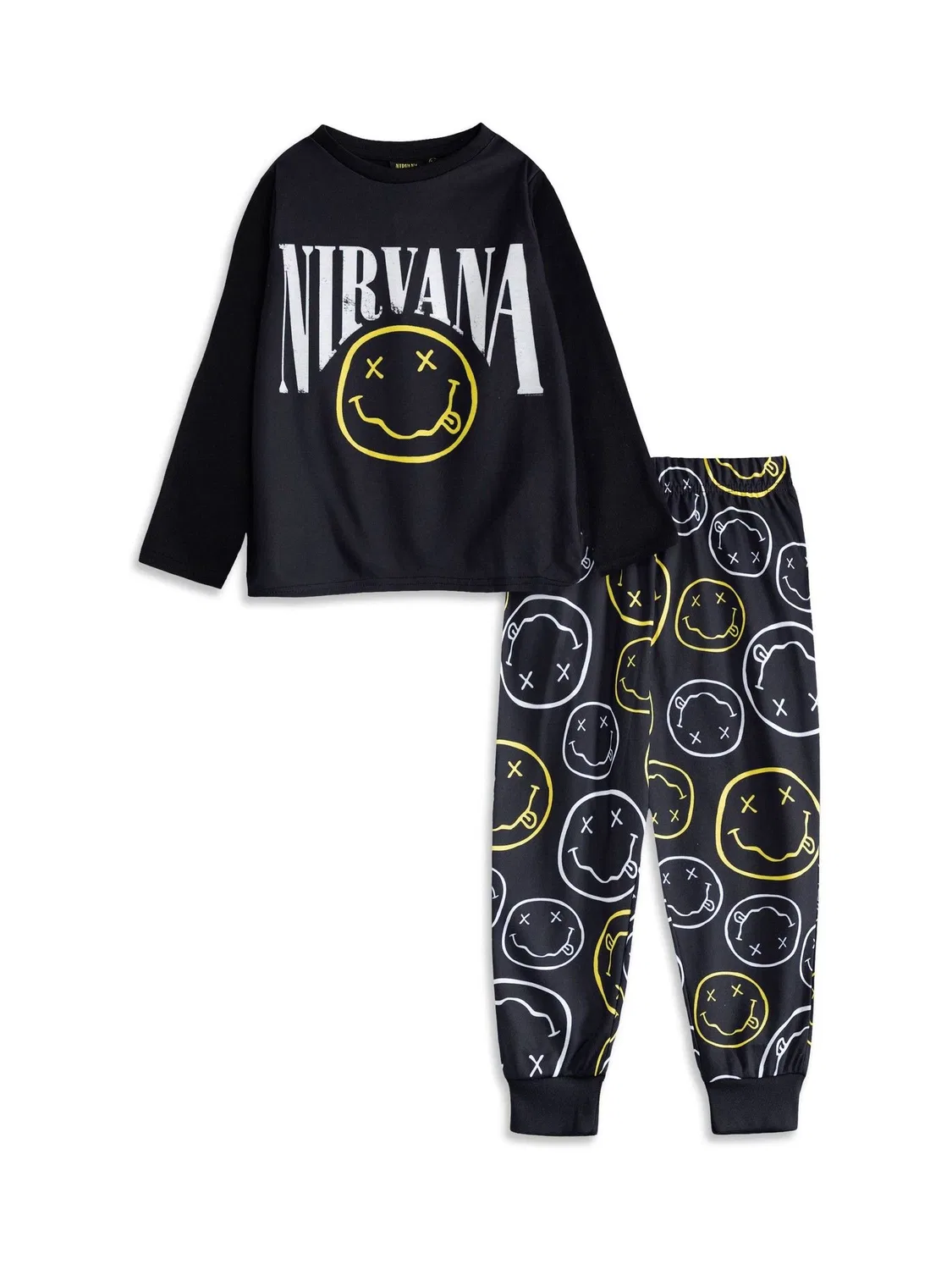 Пижама с длинным рукавом и длинными штанинами Nirvana Logo Vanilla Underground, черный