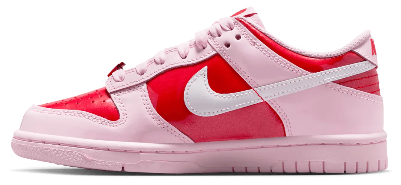 Детские кроссовки Nike Dunk Low Valentine's Day, цвет Pink Foam/Summit White/Red — фото 2
