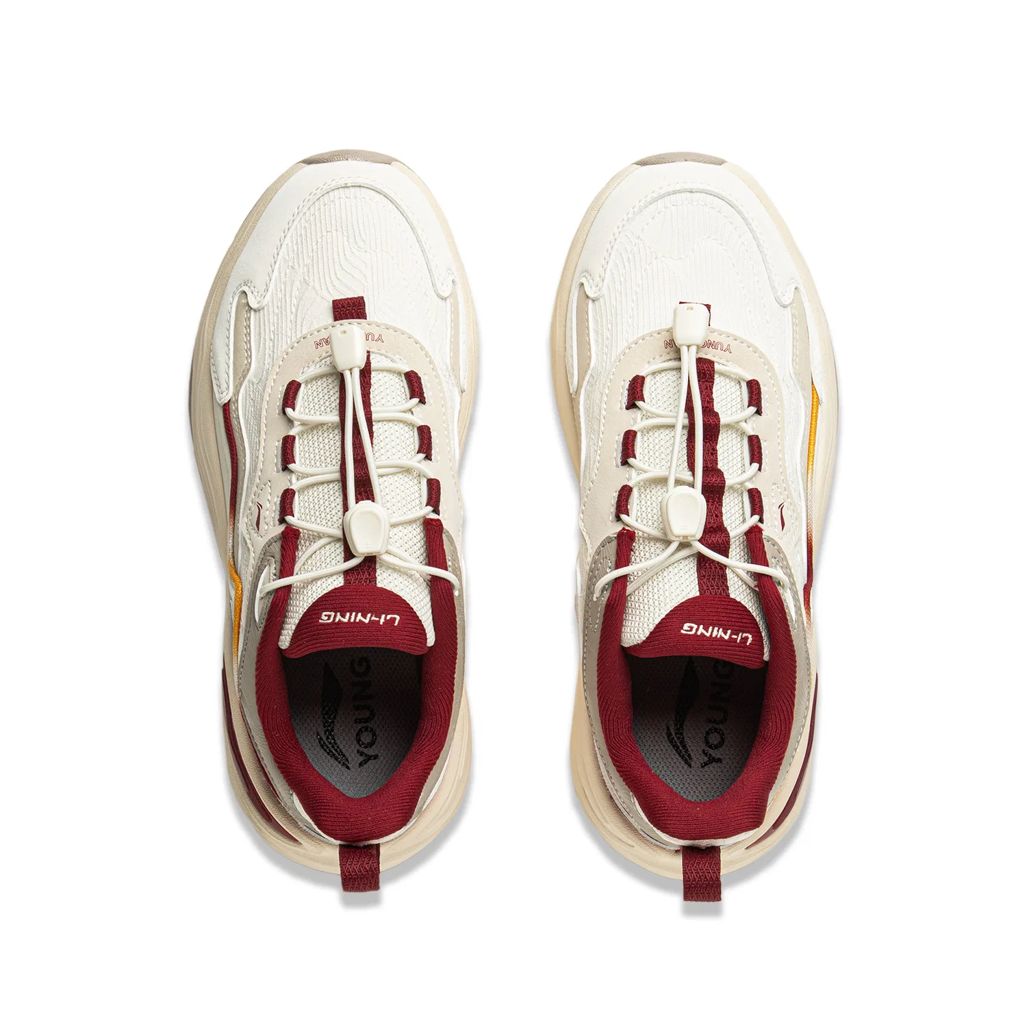 Детские кеды из экокожи с низким верхом, Li Ning YOUNG, Ecru Oat Gray Saffron Li-Ning YOUNG — фото 4