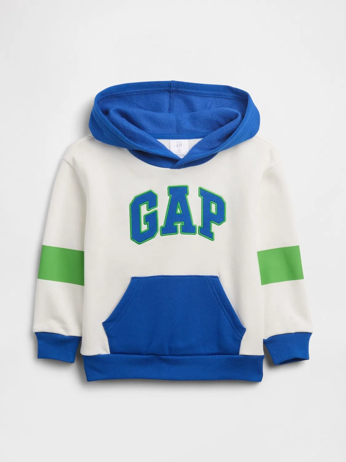 Худи свободного кроя с цветоблоком Gap, белое