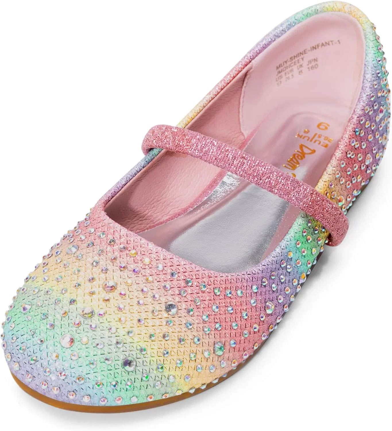 Детские балетки для девочек со стразами Mary Jane Flats DREAM PAIRS, Rainbow