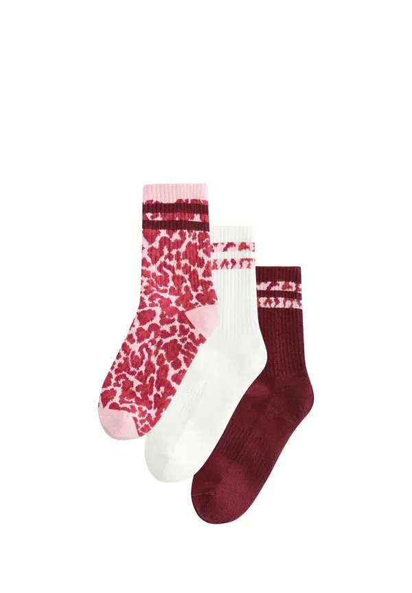 Носки 3 пары Animal print Next, Pink Animal Stripe, розовый