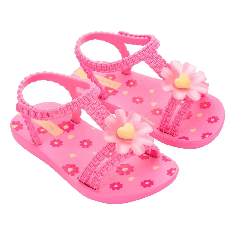Детские сандалии для девочек с цветочным декором Daisy Ipanema, Pink — фото 2