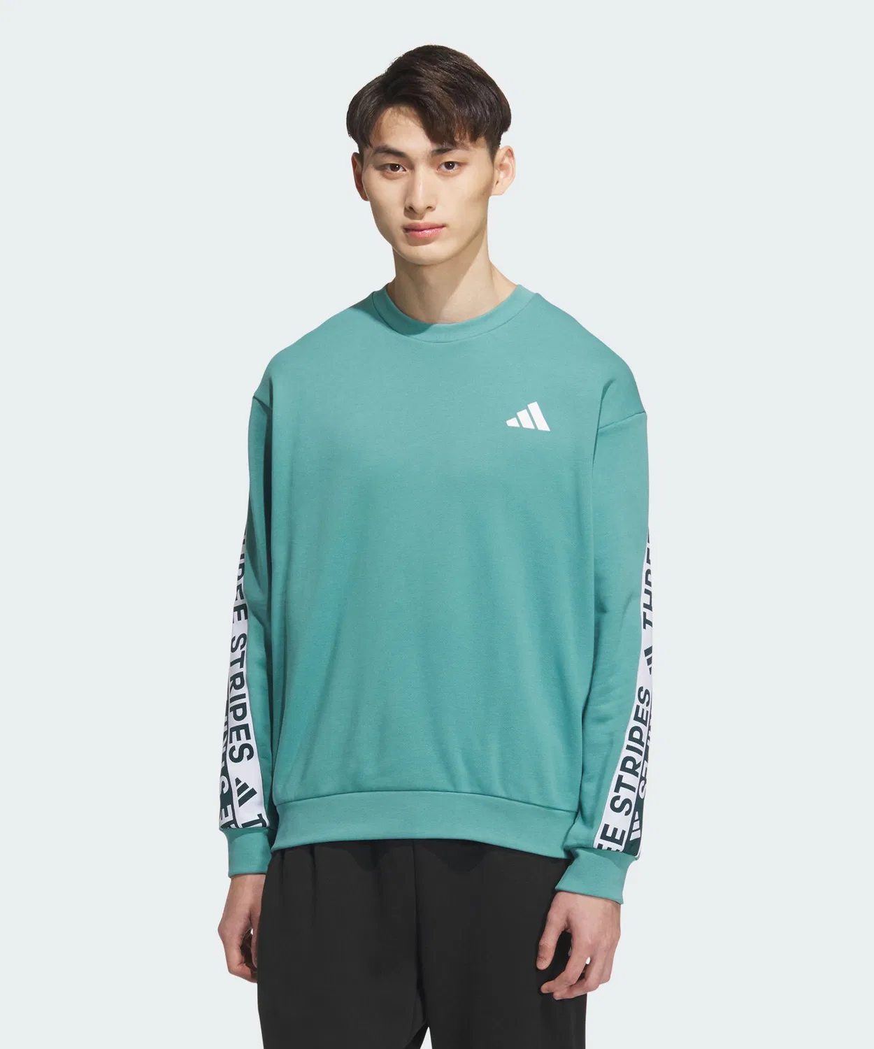 Мужской свитшот с длинным рукавомиз плотного футера Adidas, Blue