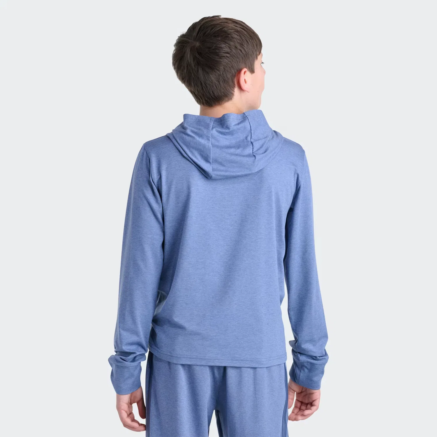 Детский пуловер с капюшоном и длинным рукавом All Sport Poly Pullover Mélange Adidas Performance, темно-синий