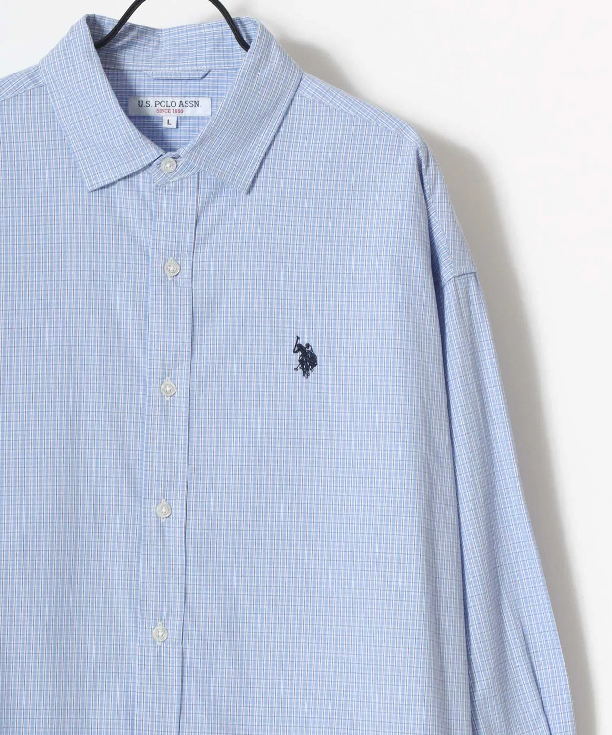 Мужская рубашка с длинным рукавомв клетку U.S. POLO ASSN., Navy — фото 4