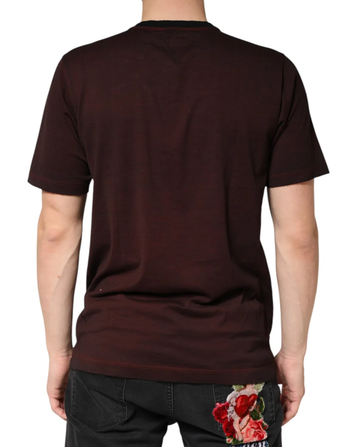 Мужская футболка с коротким рукавом с логотипом DG Crown Dolce & Gabbana, Maroon — фото 4