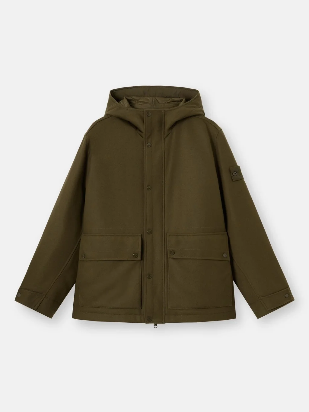 Мужская парка Stone Island Padded Short With Anti-drop, военный зеленый — фото 2