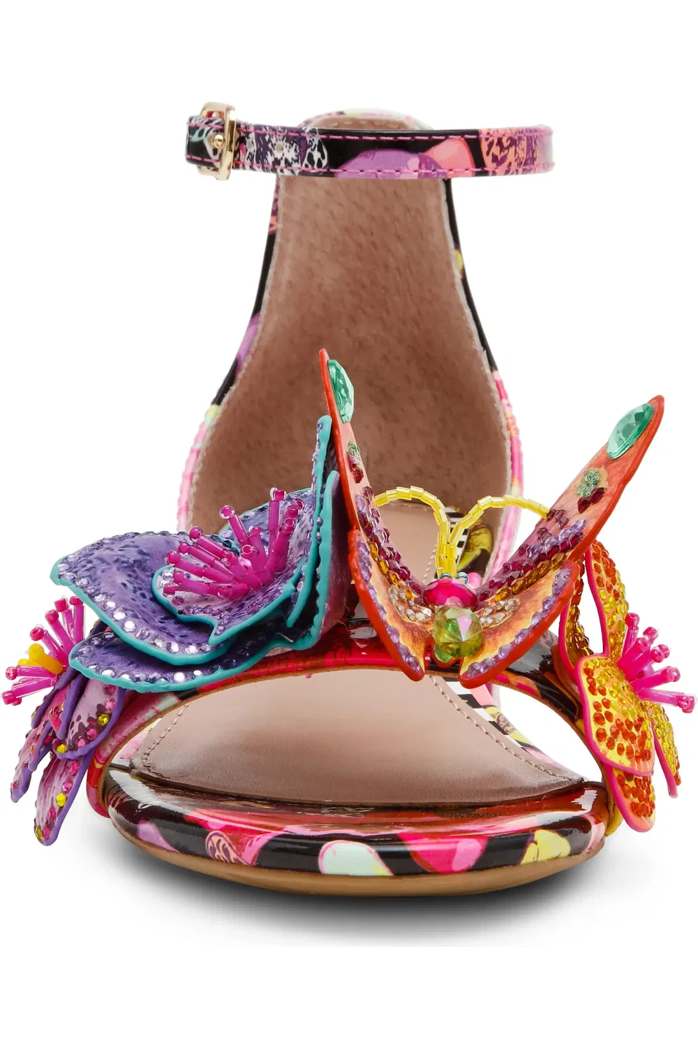 Детские сандалии на каблуке с цветочным принтом Camil Betsey Johnson, Black Multi — фото 4