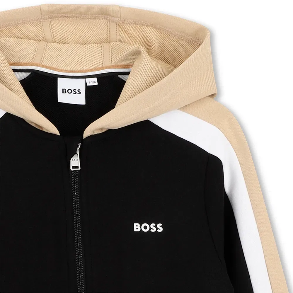 Худи на молнии Boss, черный — фото 3