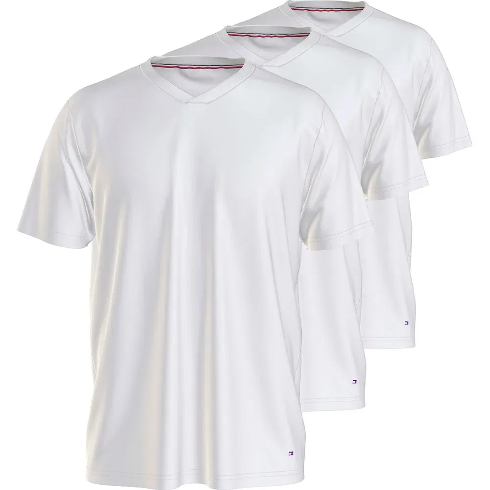 Мужские футболки с v-образным вырезом и коротким рукавом Tommy hilfiger, White