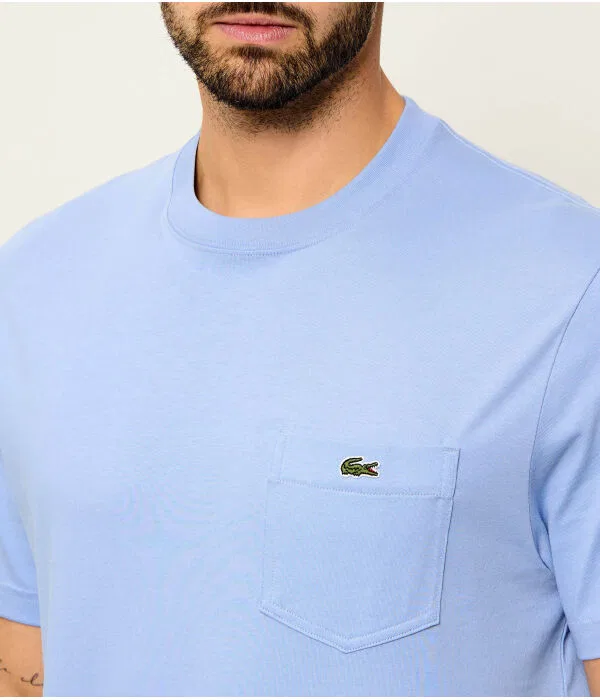 Футболка мужская Lacoste хлопковая Azzurro — фото 4