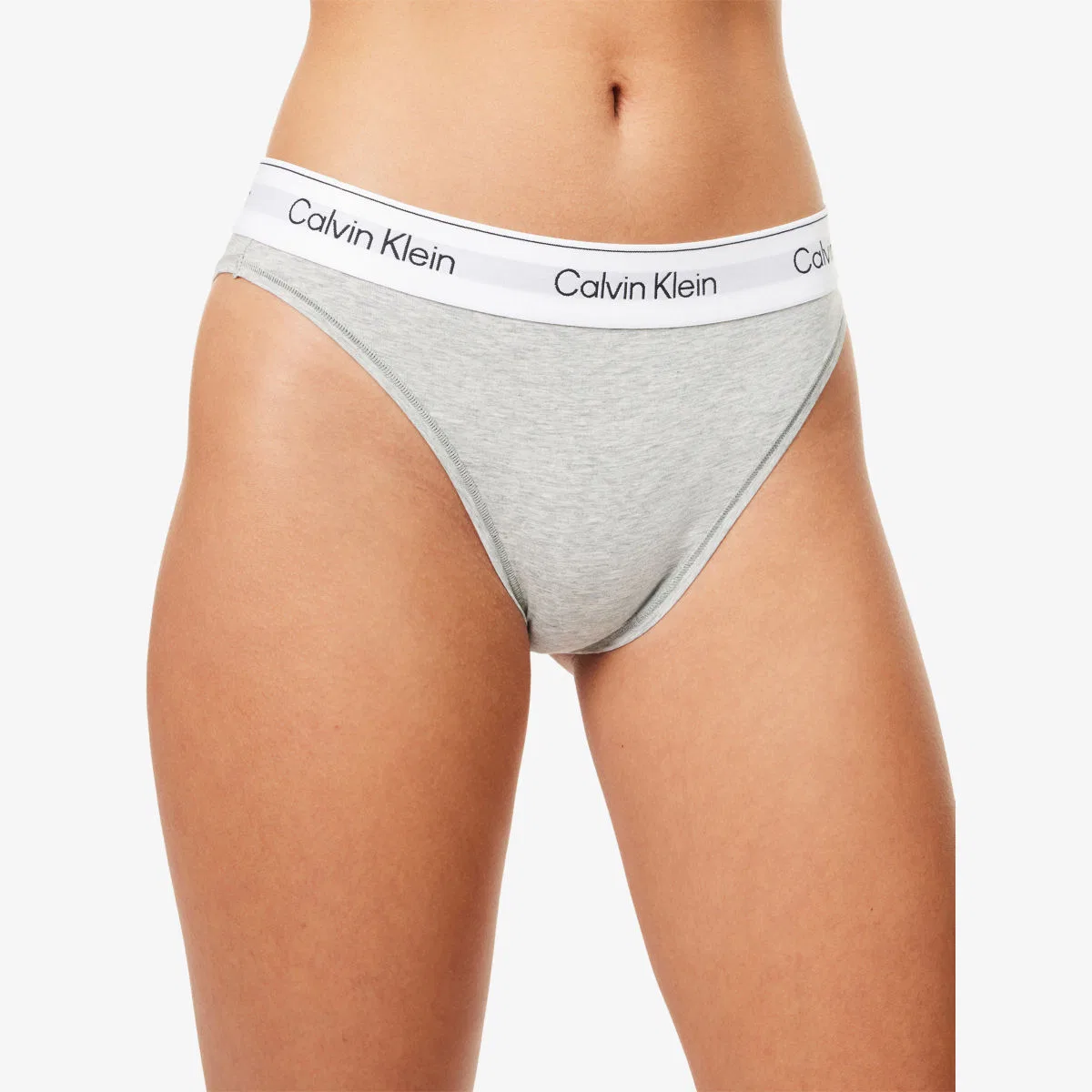 Трусики-танга icon из смеси хлопка и модала Calvin Klein, серый — фото 3