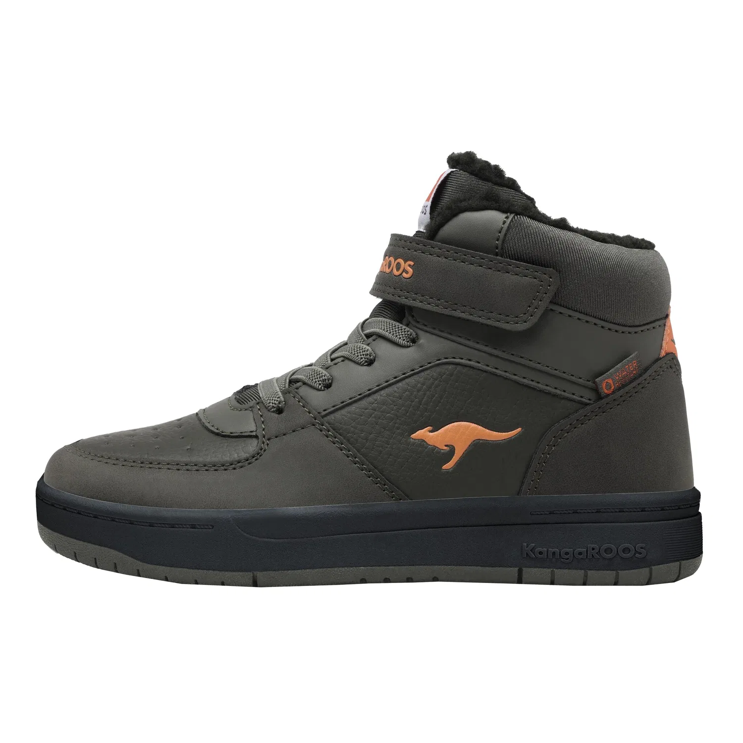 Детские кроссовки с капюшоном KangaROOS K-CP Bound Mid EV, Military Green/Flame — фото 2