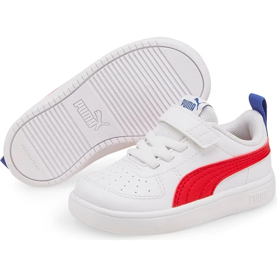 Кроссовки детские с дышащей конструкцией Puma Rickie Ac+ inf, Бело-красный