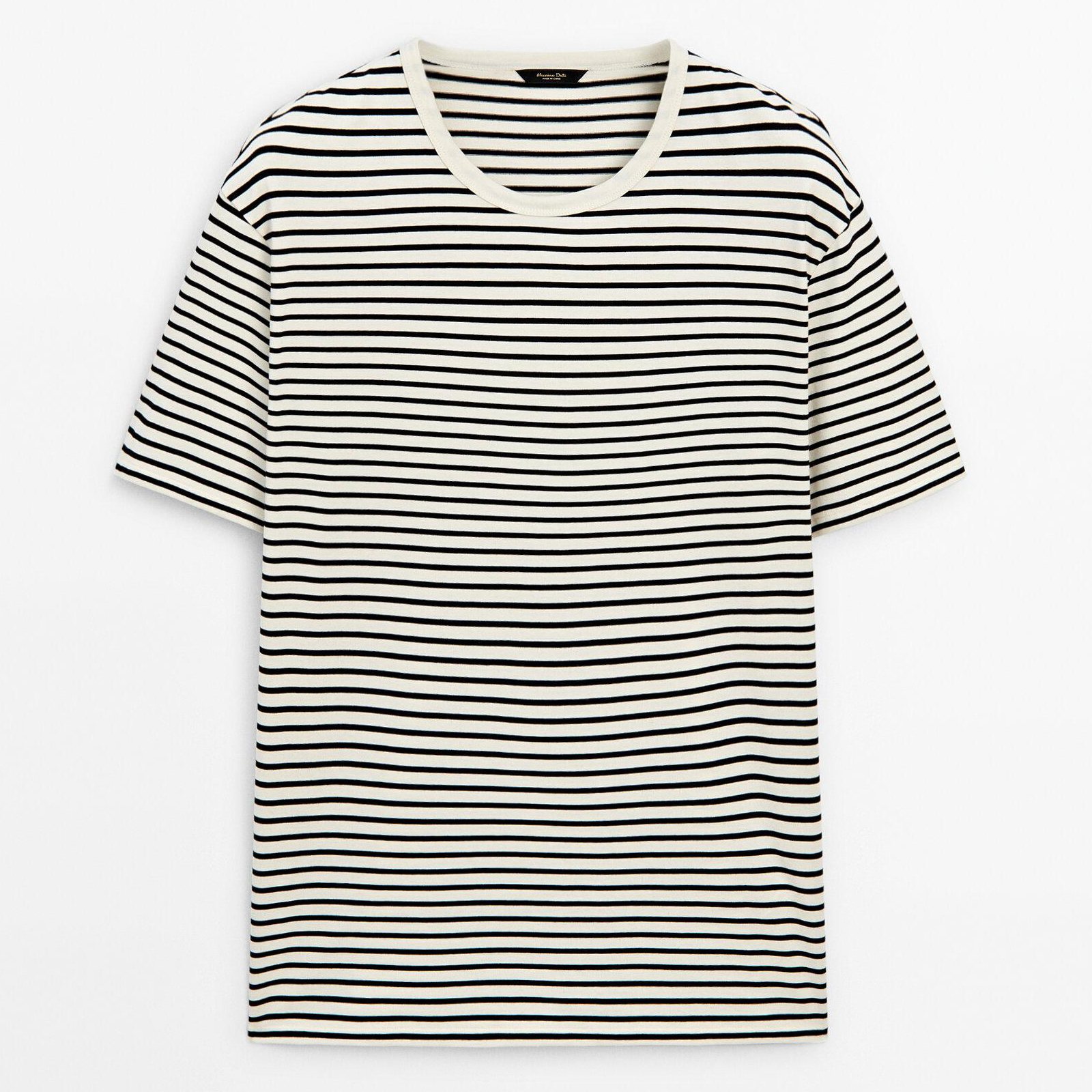 

Футболка с короткими рукавами из 100% хлопка Massimo Dutti, бежевый