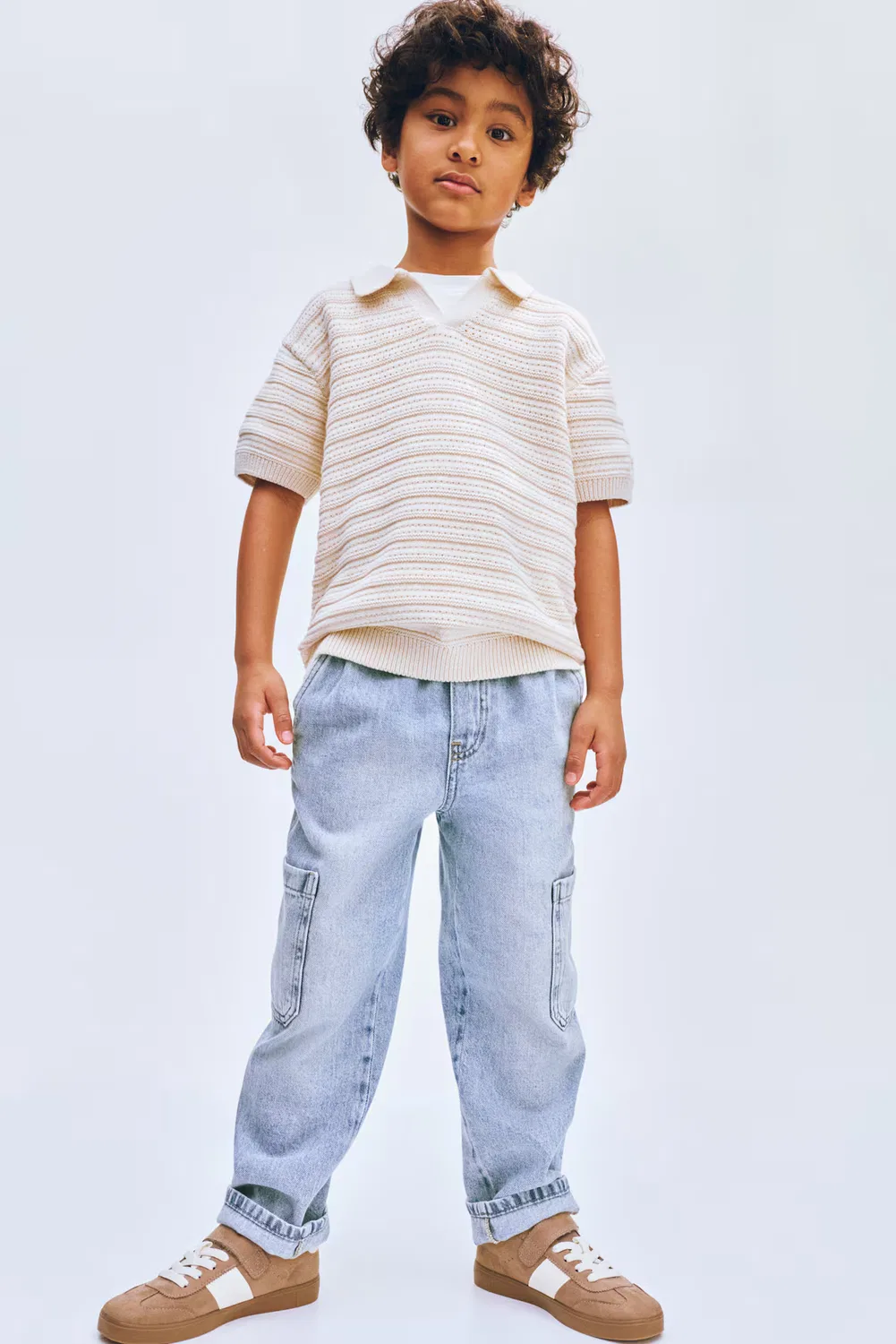 Джинсовые брюки-карго H&M, Blasses Denimblau