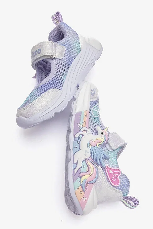 Детские балетки для девочек с анималистичным принтом Sports Ballerinas Vicco, Lilac — фото 4