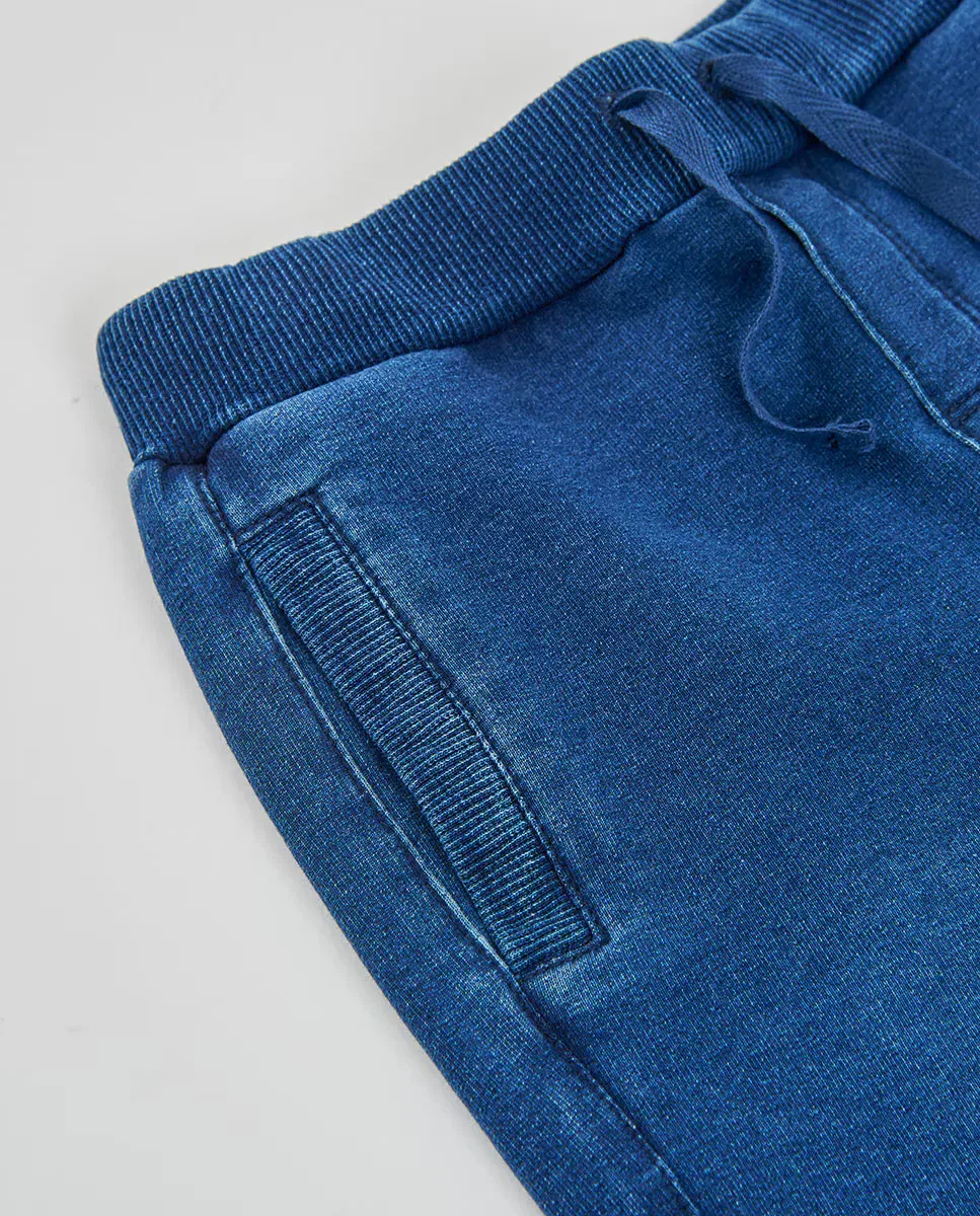 Детские джоггеры из денима с завышенной талией Boboli, Azul Denim — фото 2