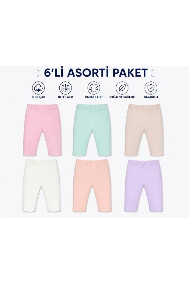Детские леггинсы для девочек хлопковые комплект 6 штук Ilke, Assorted Pack