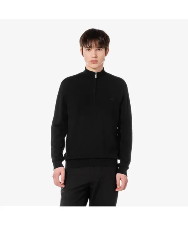 Свитер мужской базовый полузастежка-молния Lacoste, серый — фото 3