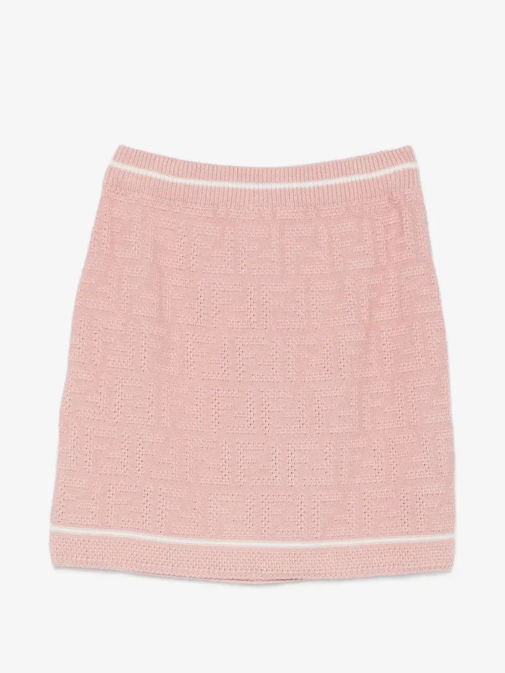 Юбка вязаная с монограммой FF FENDI KIDS, розовый — фото 2