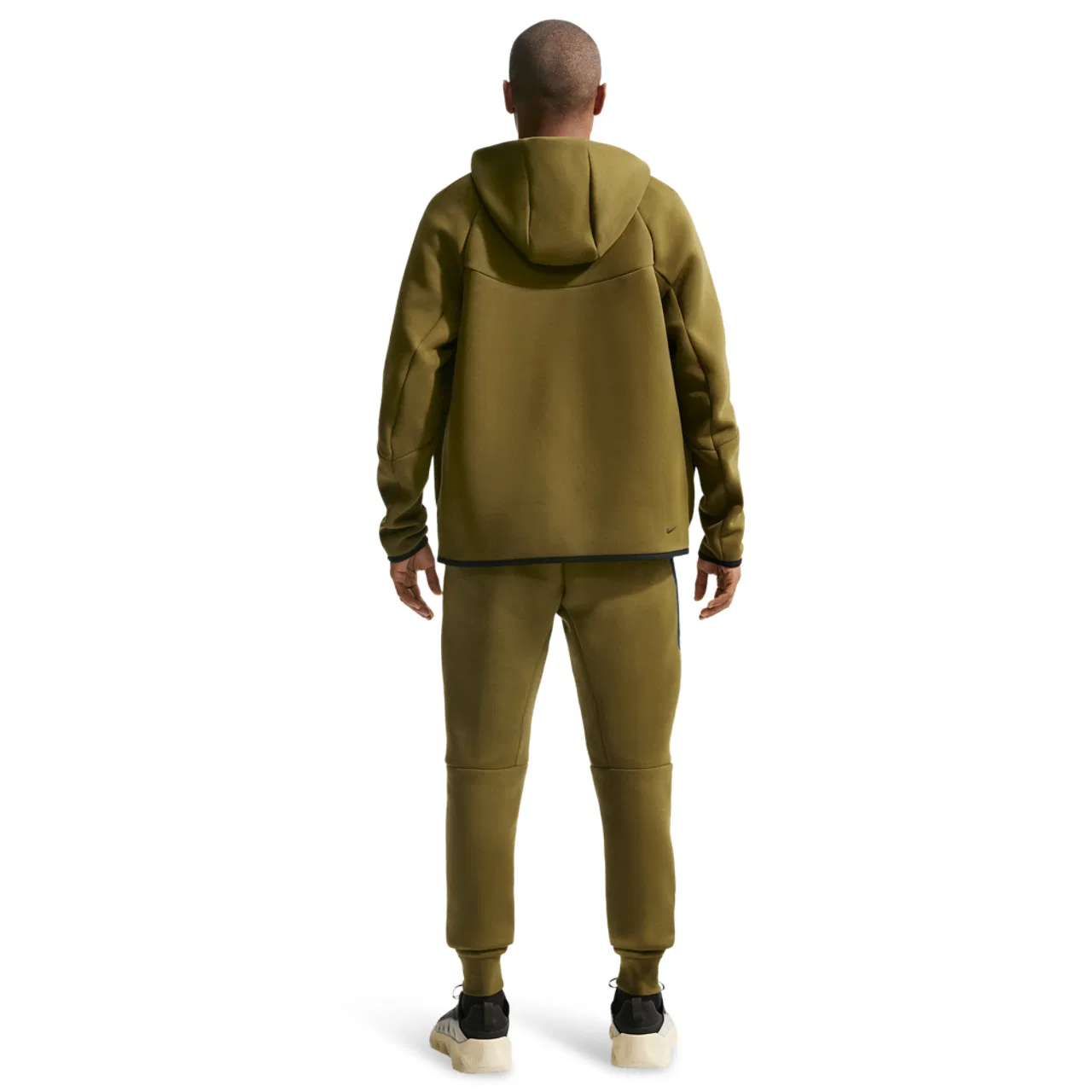 Мужские брюки Tech Fleece Nike, цвет Black/Olive Flak — фото 4