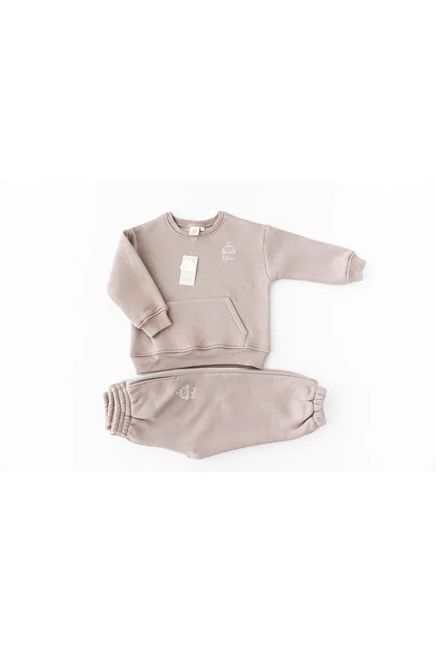 Детский спортивный комплект для девочек из футера Basics Nilue, Brown