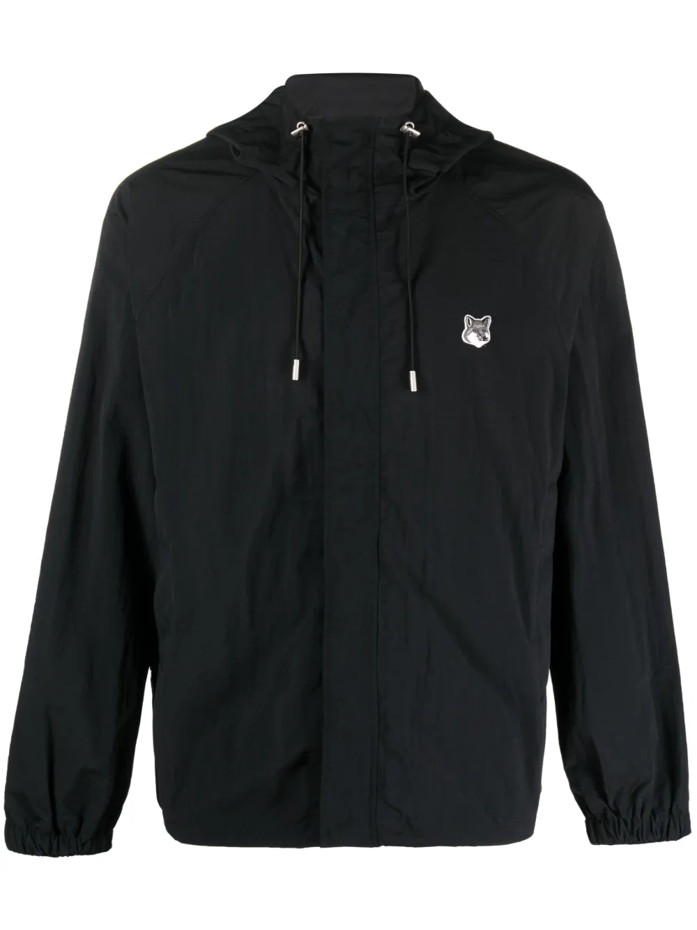 

Ветровка с капюшоном и нашивкой в виде головы лисы Maison Kitsuné, черный