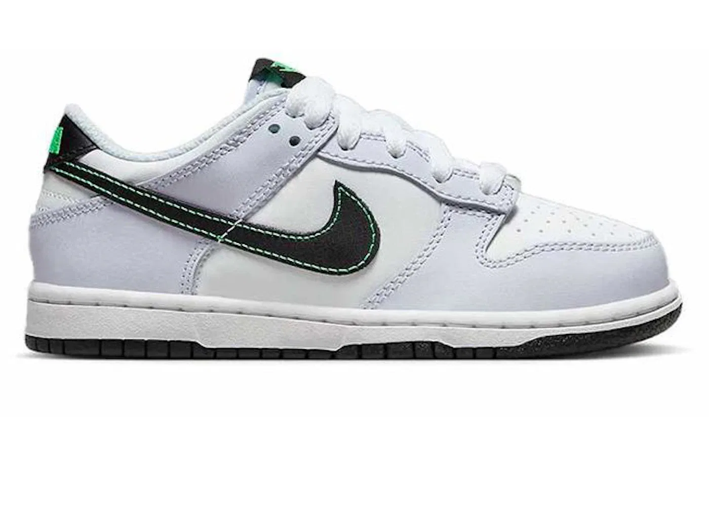 Детские кроссовки Lifestyle Nike Dunk Low, White/Black/Football Grey/Green Strike
