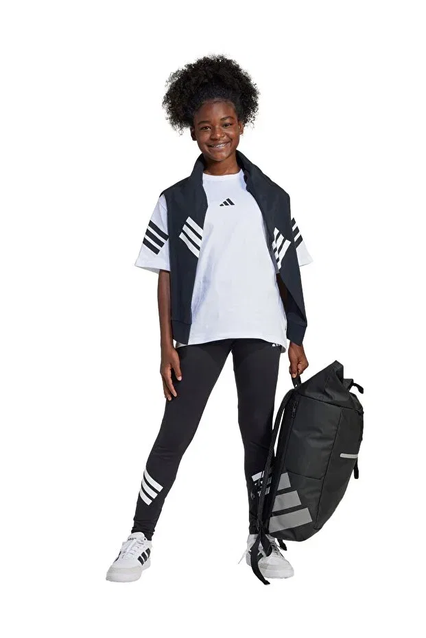 Детские леггинсы для девочек в полоску Adidas, Black - White