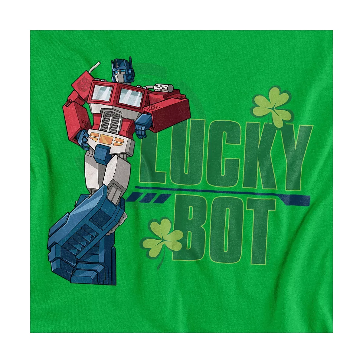 Детская футболка для мальчиков с принтом Optimus Prime Lucky Bot Transformers, Kelly Green — фото 2