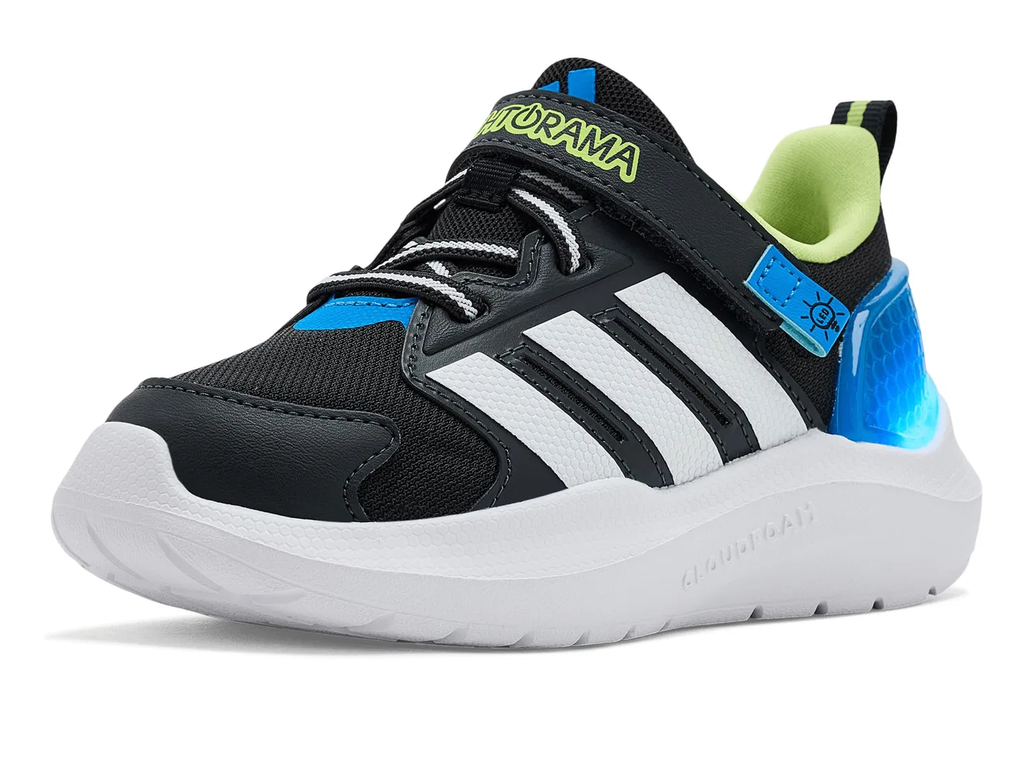 Кроссовки Lightorama Runner (для младенцев и малышей) Adidas Kids, Black/White/Lucid Ray Blue — фото 2
