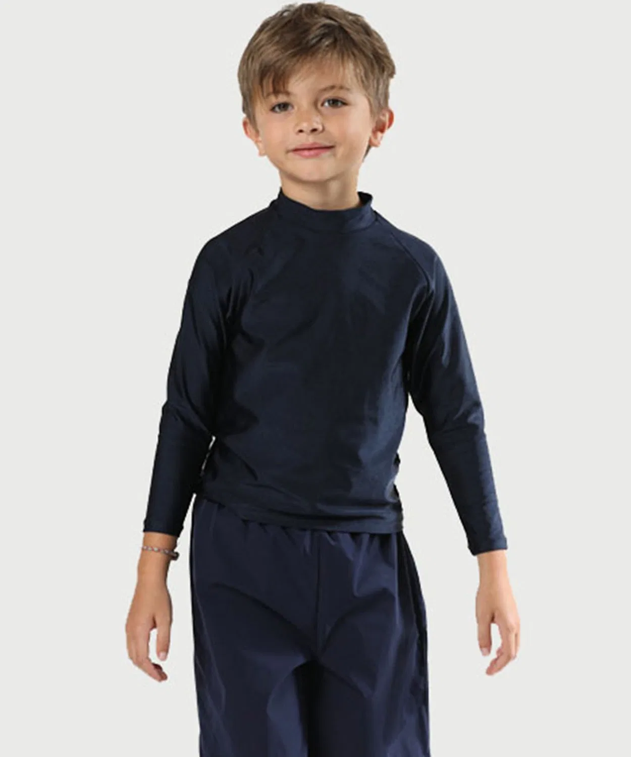 Детский лонгслив с высоким воротом, модель Lace Ladies, Navy