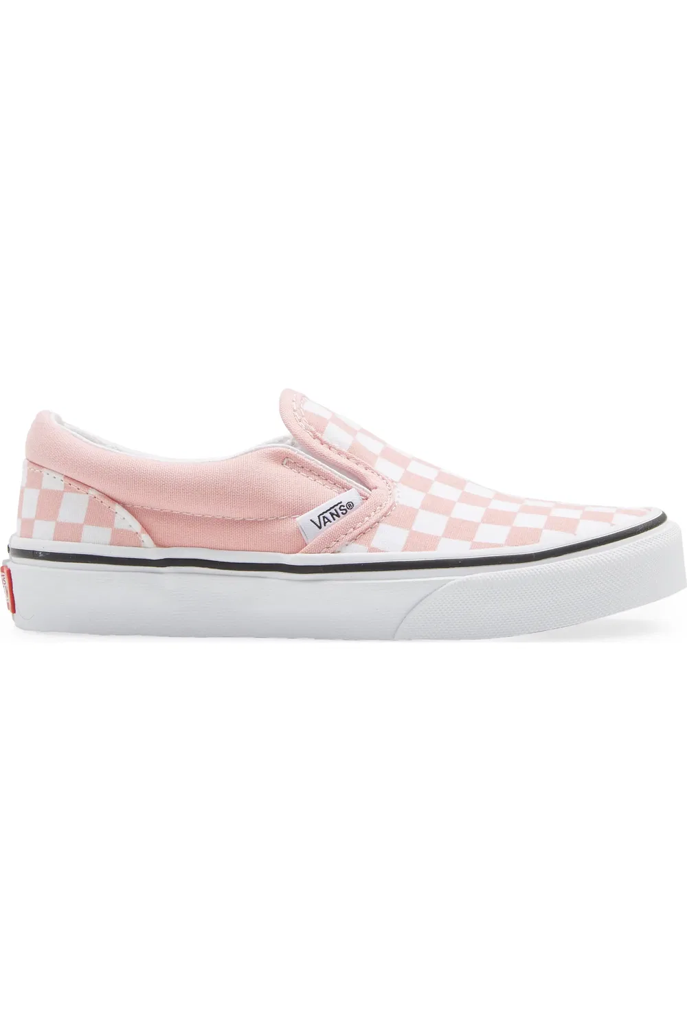 Кеды детские slip-on в клетку Classic Slip-On Vans, Checkerboard Powder Pink — фото 3