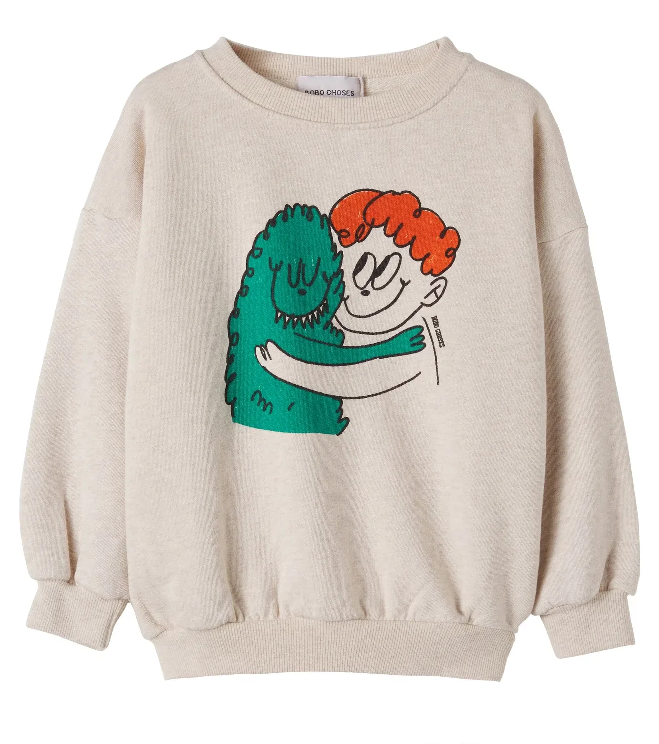 Свитшот хлопковый с принтом Bobo Choses, бежевый