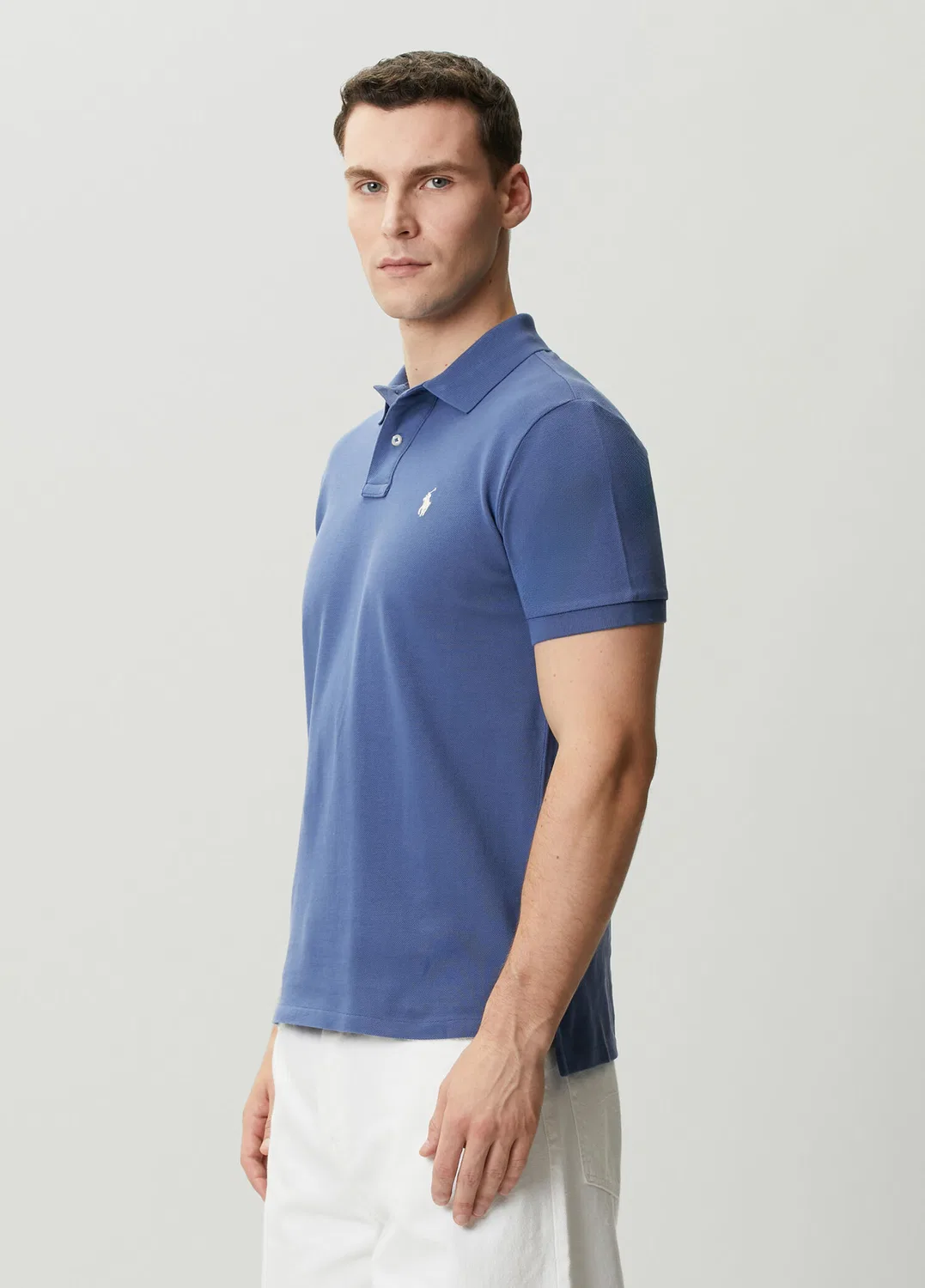 Поло Polo Ralph Lauren Custom Slim Fit, синий — фото 3