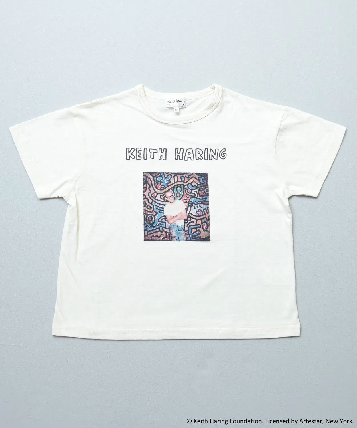 Детская футболка с принтом Keith Haring MARKEY'S, Off White — фото 3