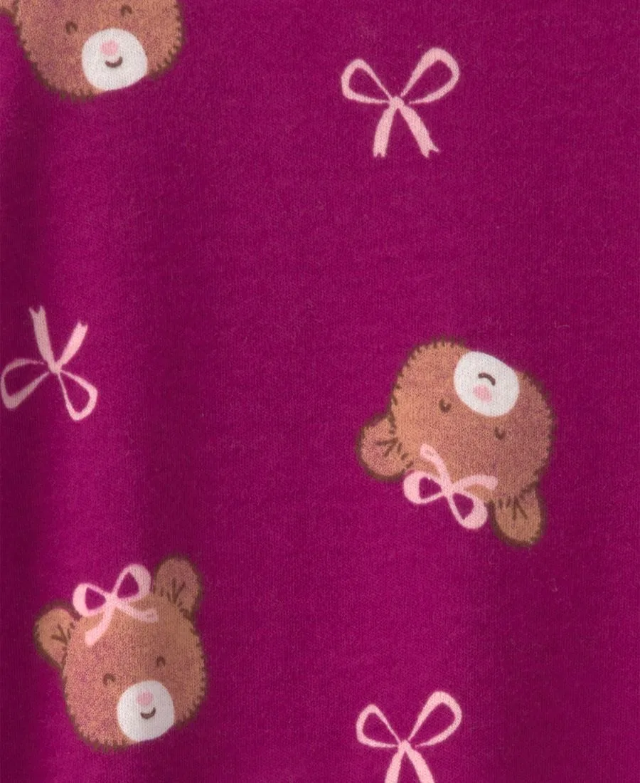Детский комбинезон для сна с длинным рукавом, 2-way zip Carter's, Purple Bear — фото 4