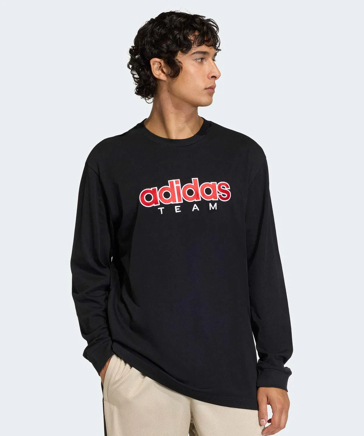 Мужское/Женское футболка с длинным рукавомс принтом Adidas Originals, Black — фото 3