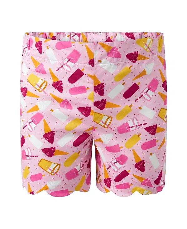 Детский комплект для девочек без рукавов Ice Cream Scalloped Short Set Rachel Riley, розовый — фото 4