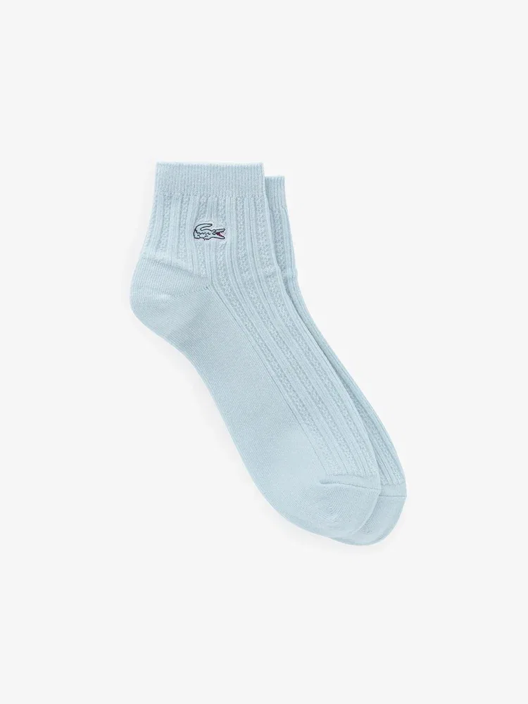 Носки женские LACOSTE Royal Blue, ажурные, голубые