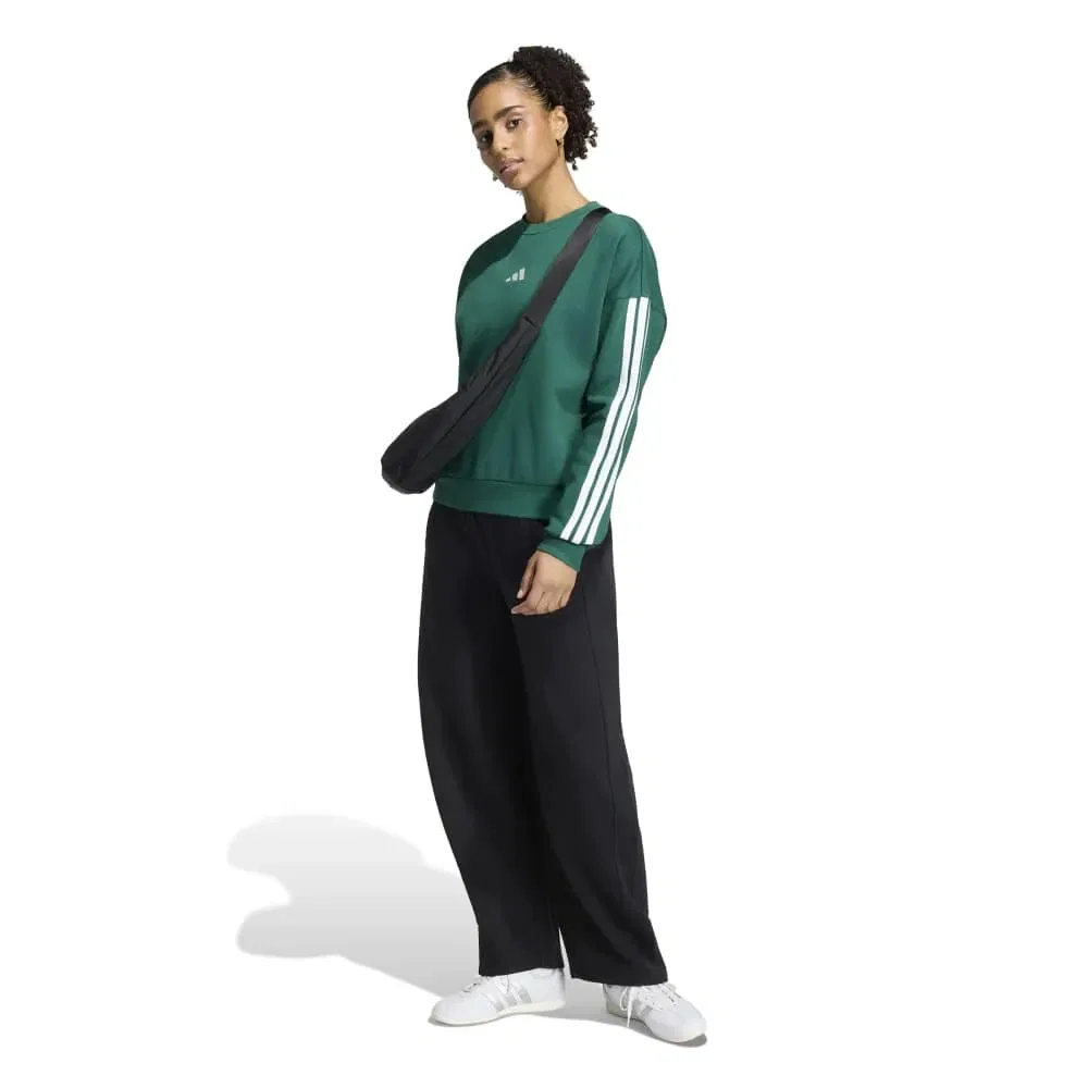 Толстовка на флисе Adidas Essentials 3 Stripes Adidas, зеленый — фото 4