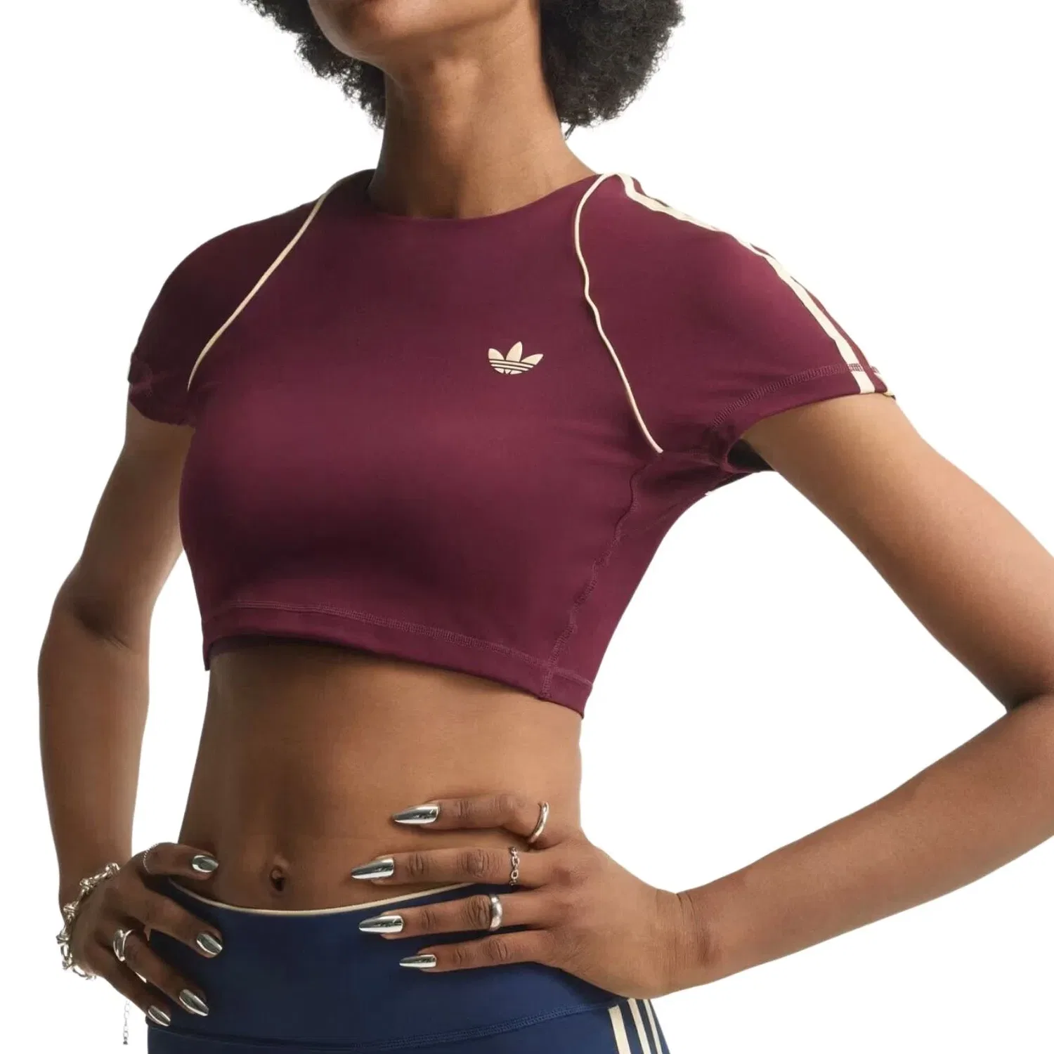 Женская футболка Superstar Bra T-Shirt Adidas, цвет Burgundy — фото 2