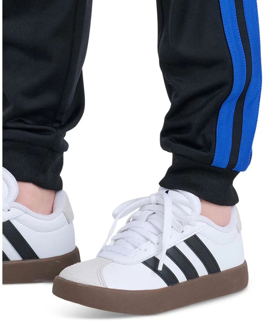 Детские спортивные брюки с утяжкой, с логотипом 3-Stripes adidas, Black Blue — фото 4